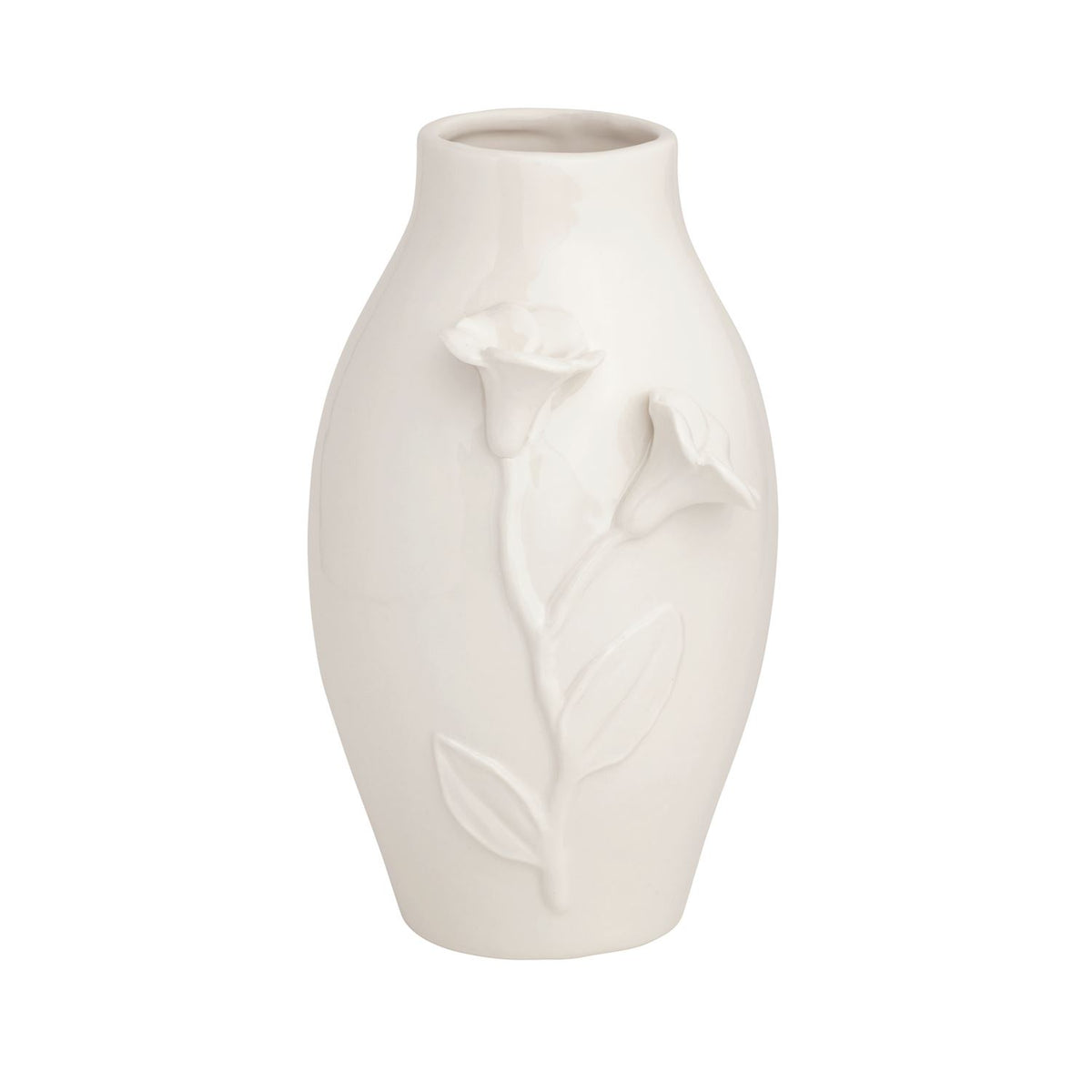 cream color stoneware floral vase mud pie 