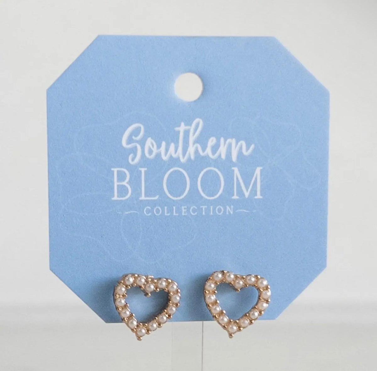 Open pearl Heart Studs