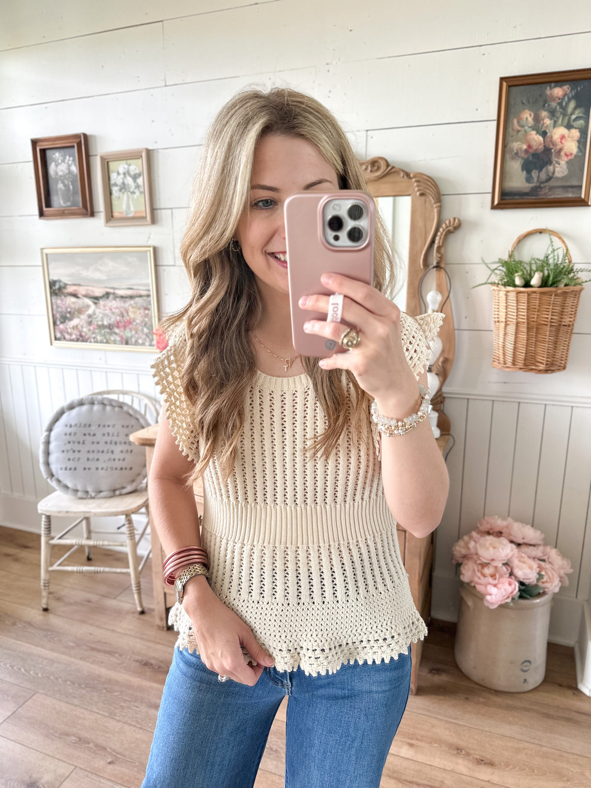 light tan cream sweater top 