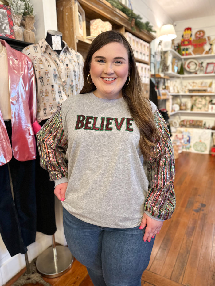 layerz clothing believe sequin top 