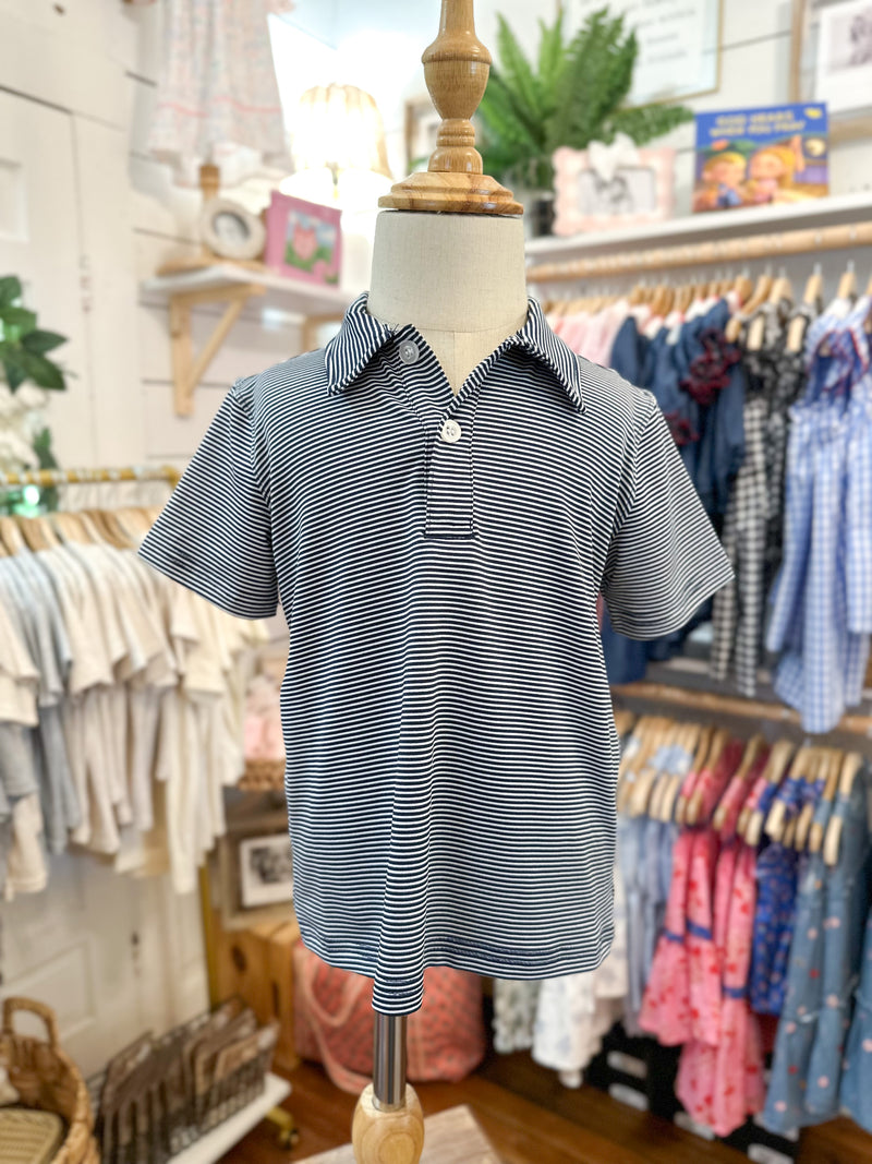 Dark Navy Stripe Polo