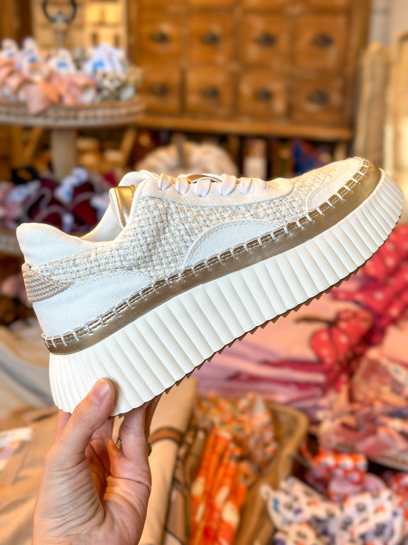 chunky heeled sneaker in natural