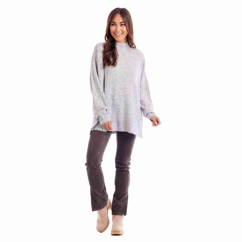 mud pie milo grey ribbed pullover sweater
