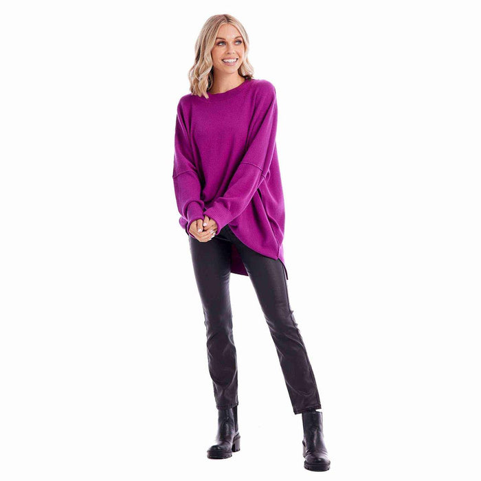 mud pie astrid sweater top in magenta