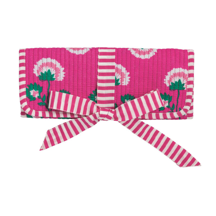 Block Print Jewelry Roll - Pink
