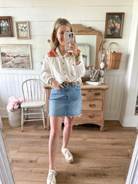 Jane Top- White/Orange