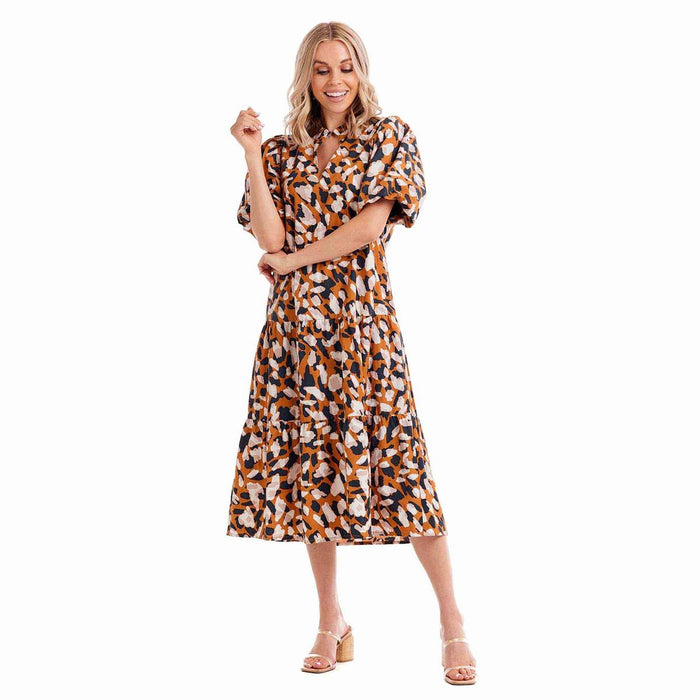mud pie christine dress printed midi