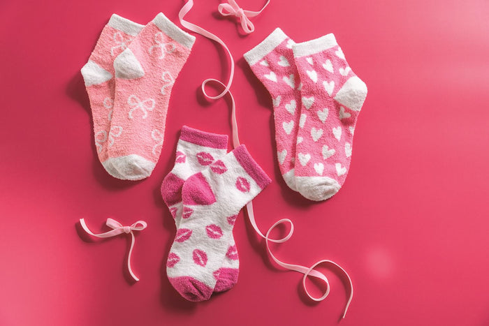 mud pie sock with bow lips or hearts soft 