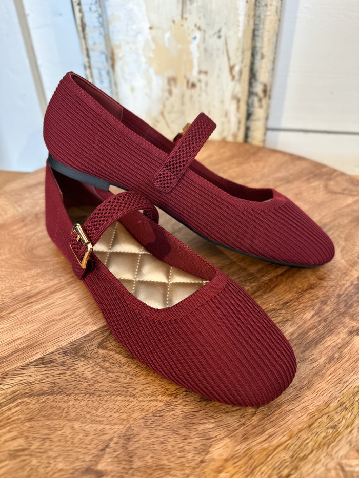 burgundy color brita flat mia shoes 