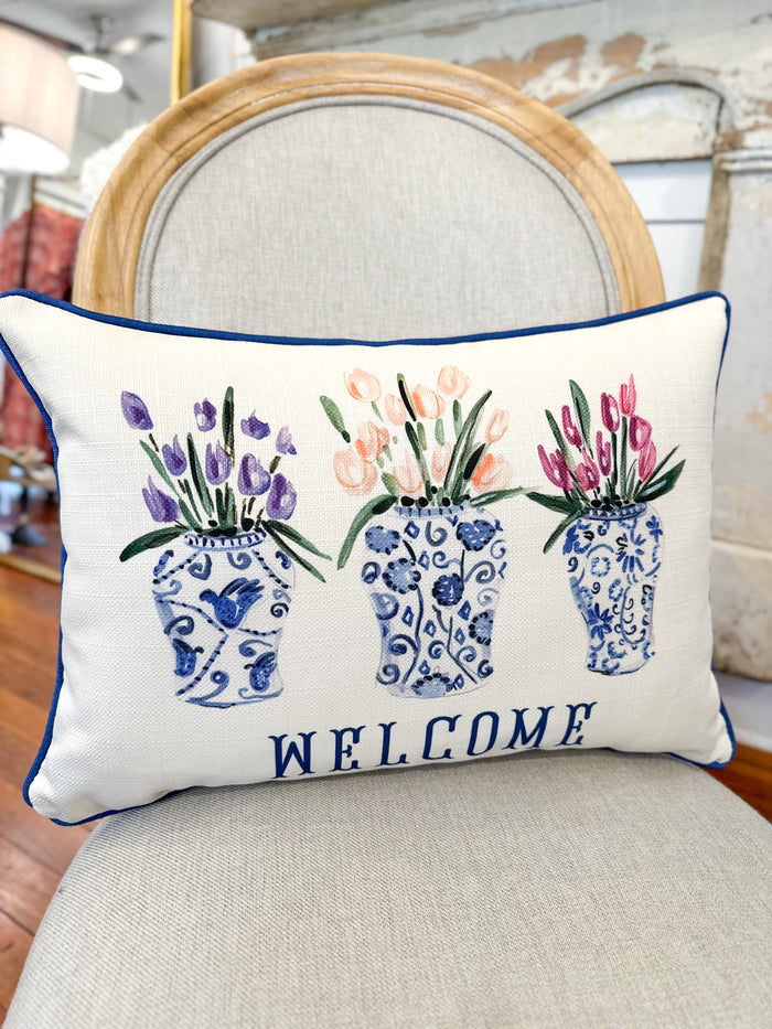 Welcome Tulip Pillow