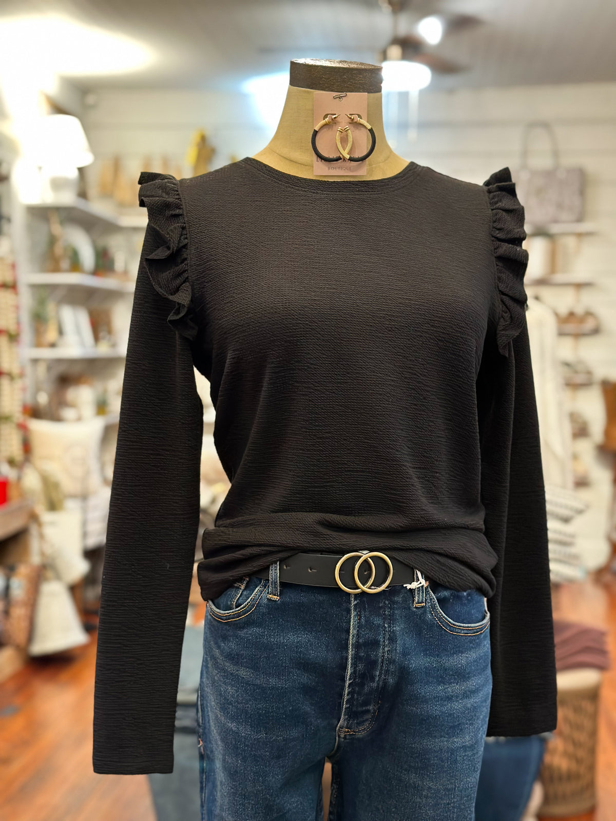 another love black camden top long sleeve