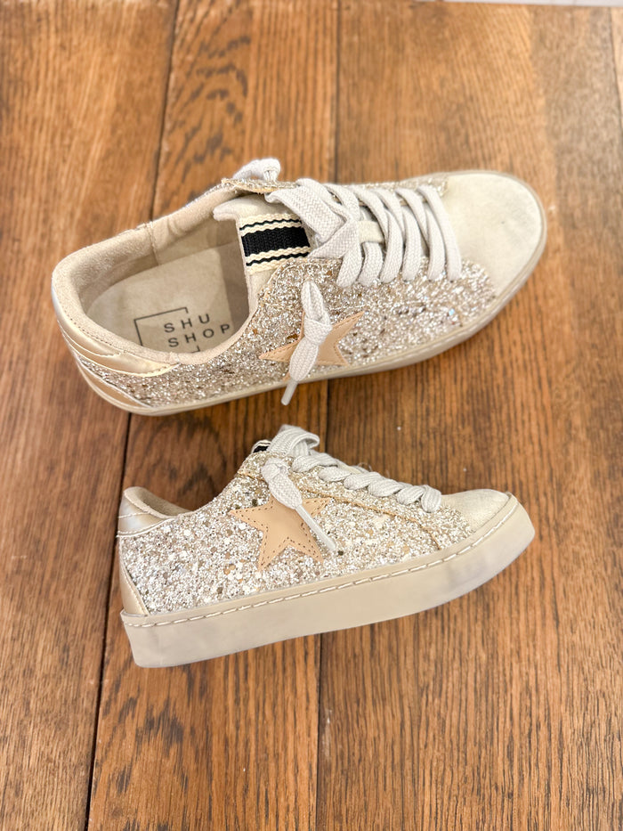 shu shop kids sterling gliltter sneaker 
