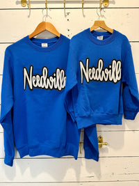 Needville Royal blue pullover sweater adult sizes and youth 