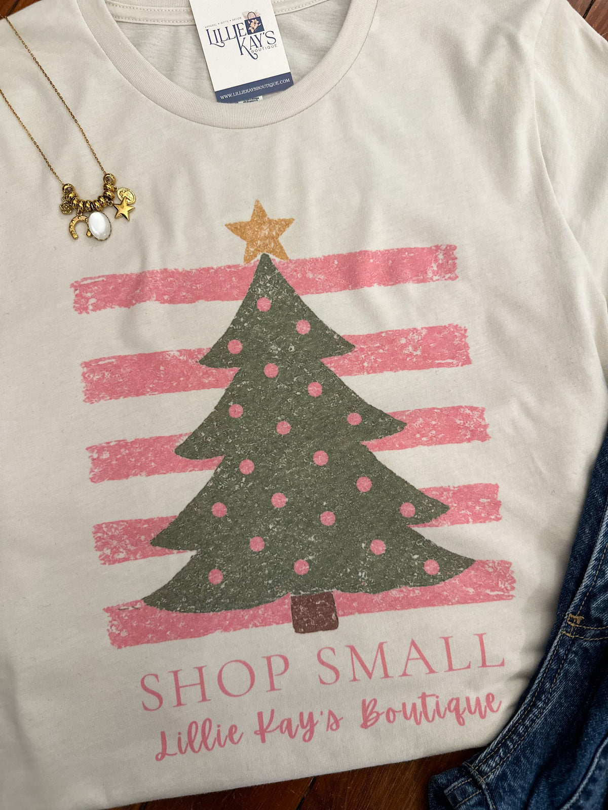 shop small christmas tree lillie kays boutique store tee