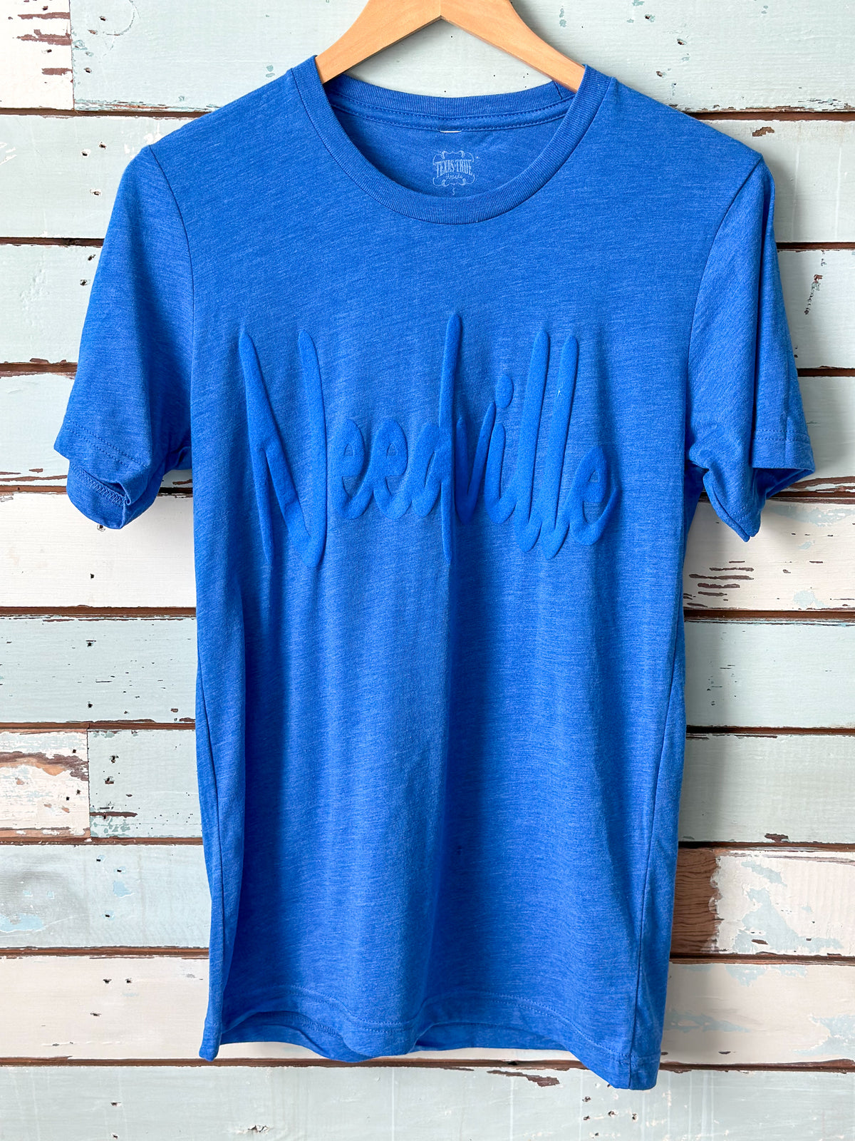 needville tone on tone blue puff tee