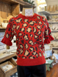 red print short sleeve another love sweater