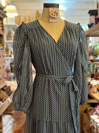 wrap style dress with details 