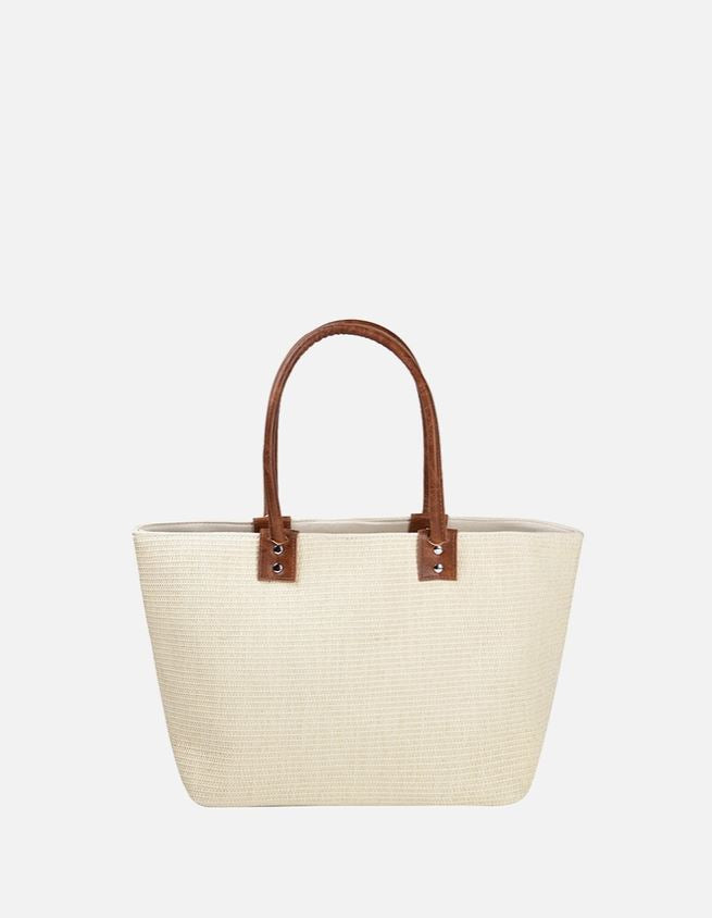 angelica off white tote bag straw material jen and co