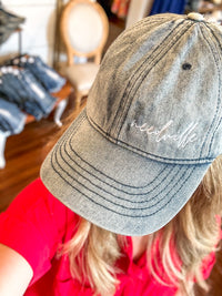 needville texas light denim cap