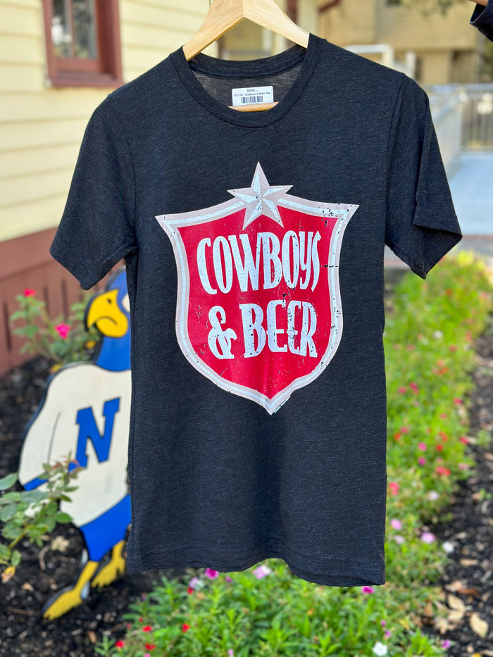 cowboys and beer tee texas true thread