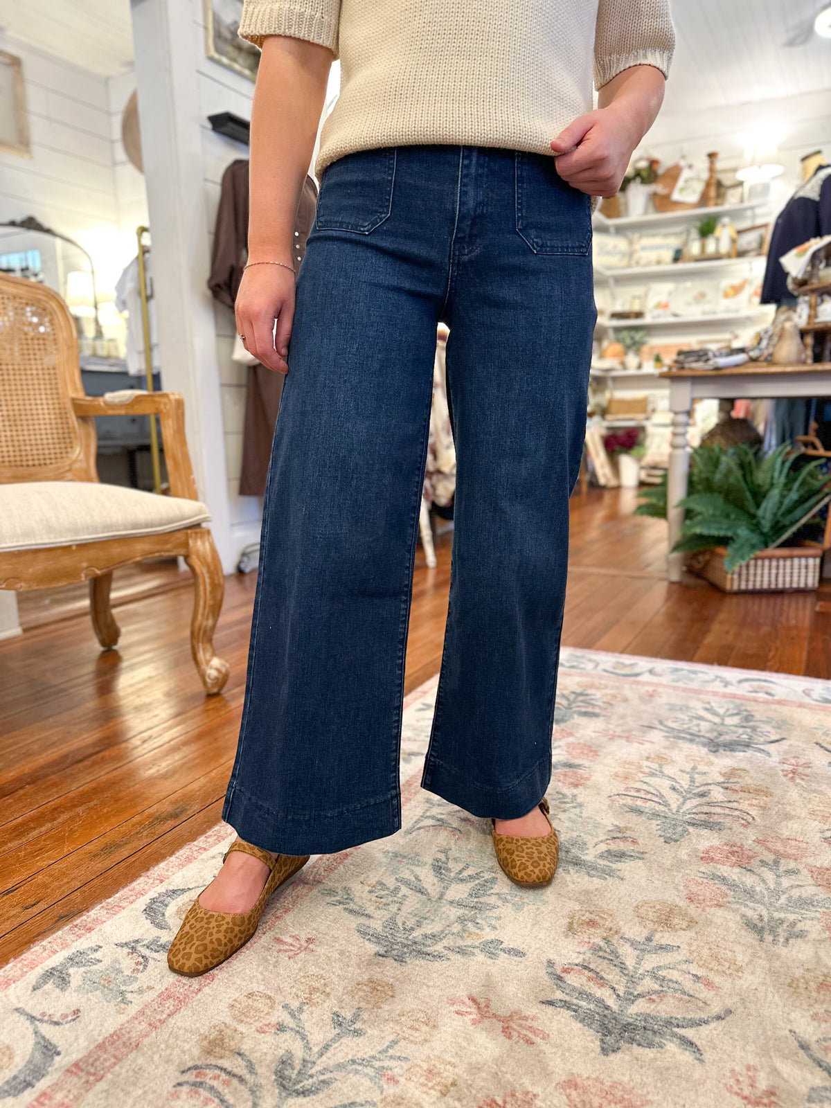 mud pie wide leg jean 