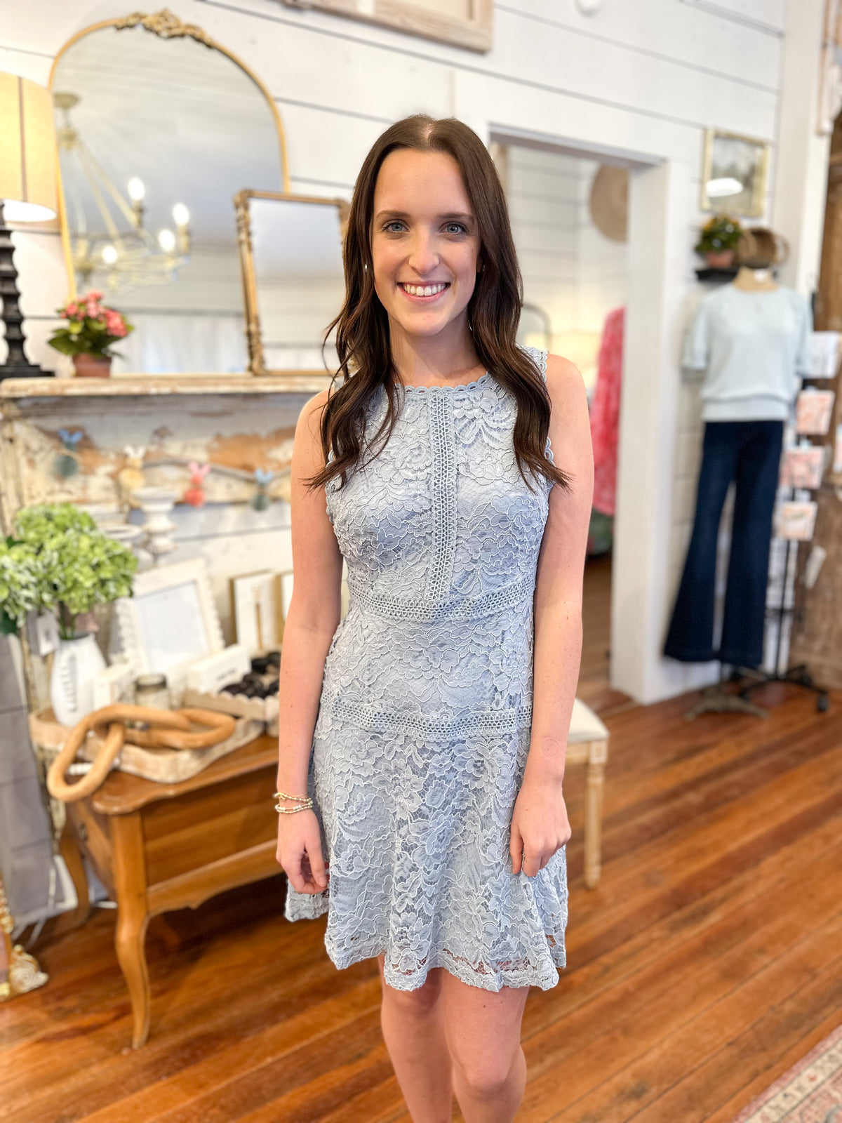 light blue lace spring dress