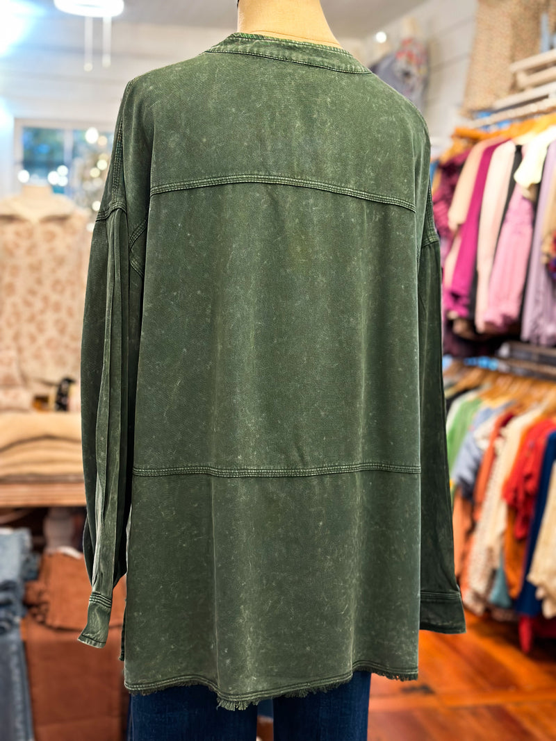 WASHED GREEN RELAXED FIT TOP