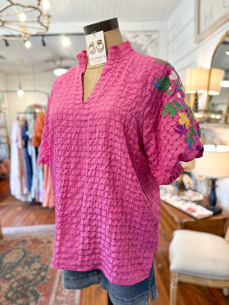 layerz clothing pink havana top 