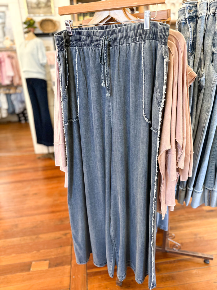 easel medium washed wide leg pant