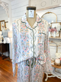 mary square pajama set pastel floral 