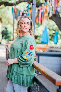 colette layerz top green