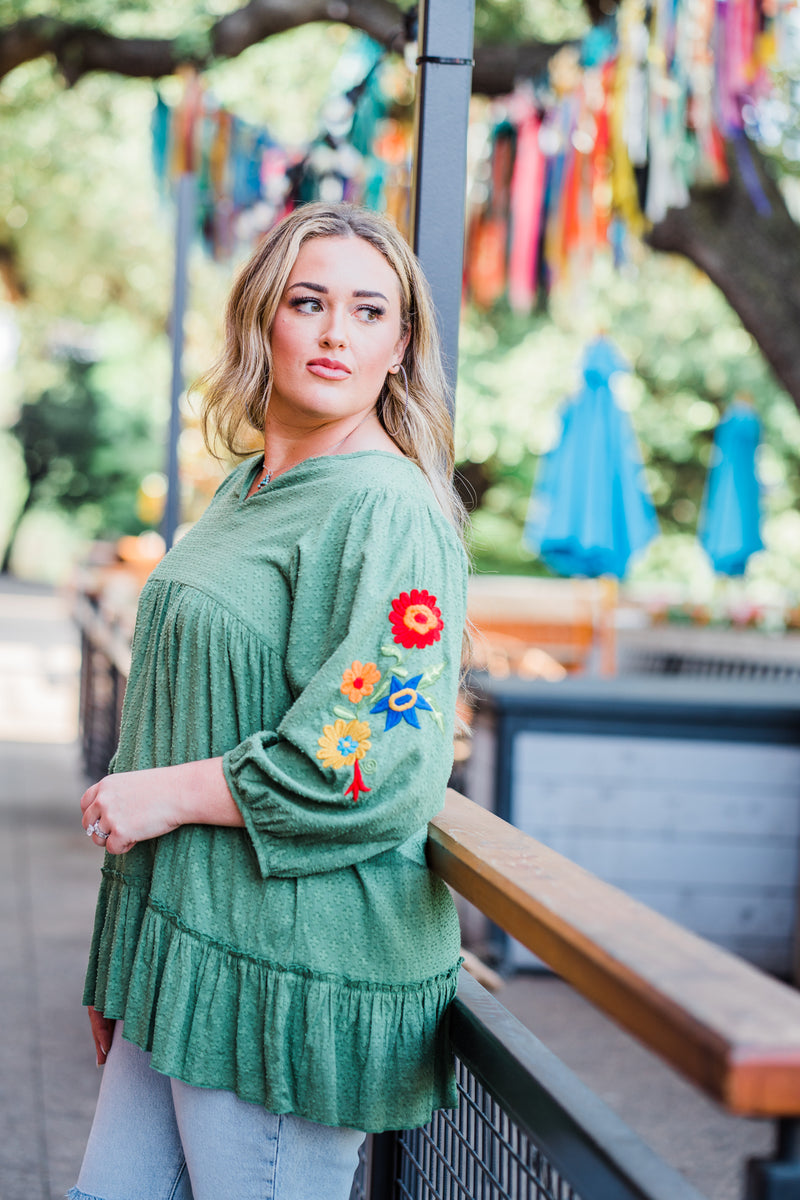 colette layerz top green