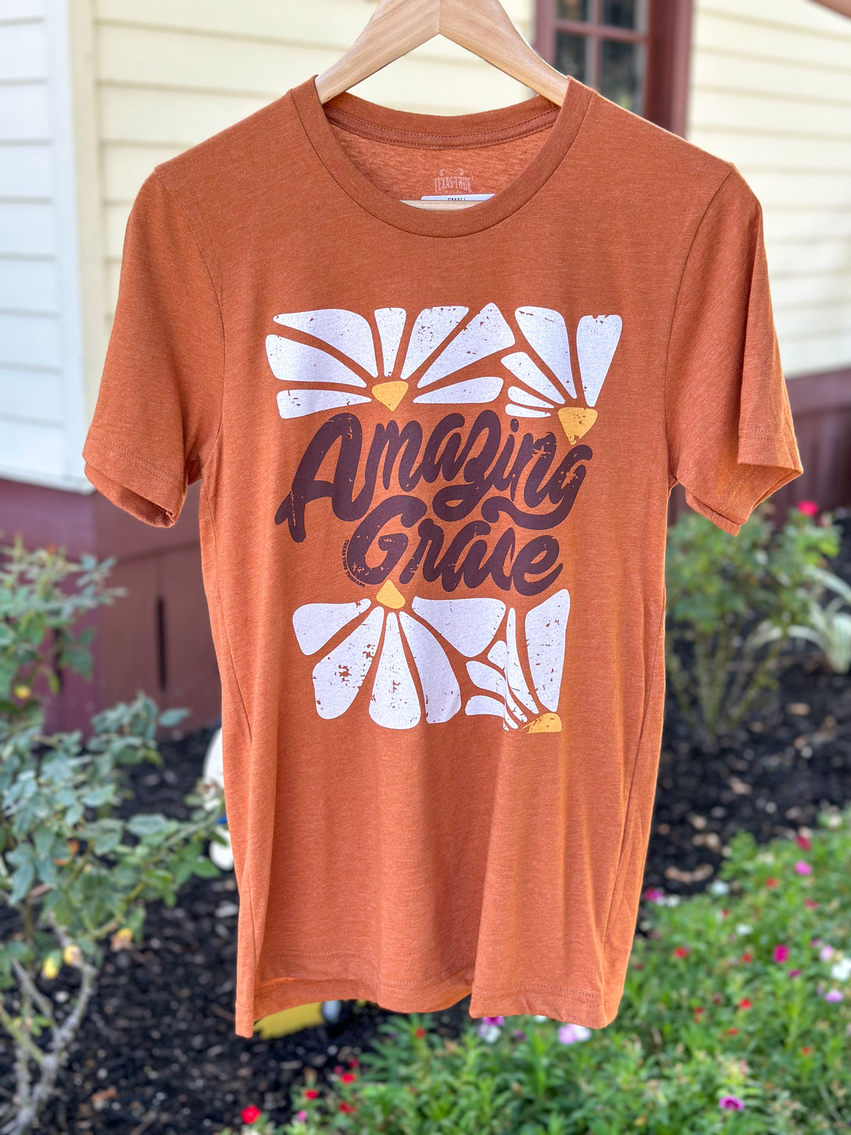 amazing grace tee in rust
