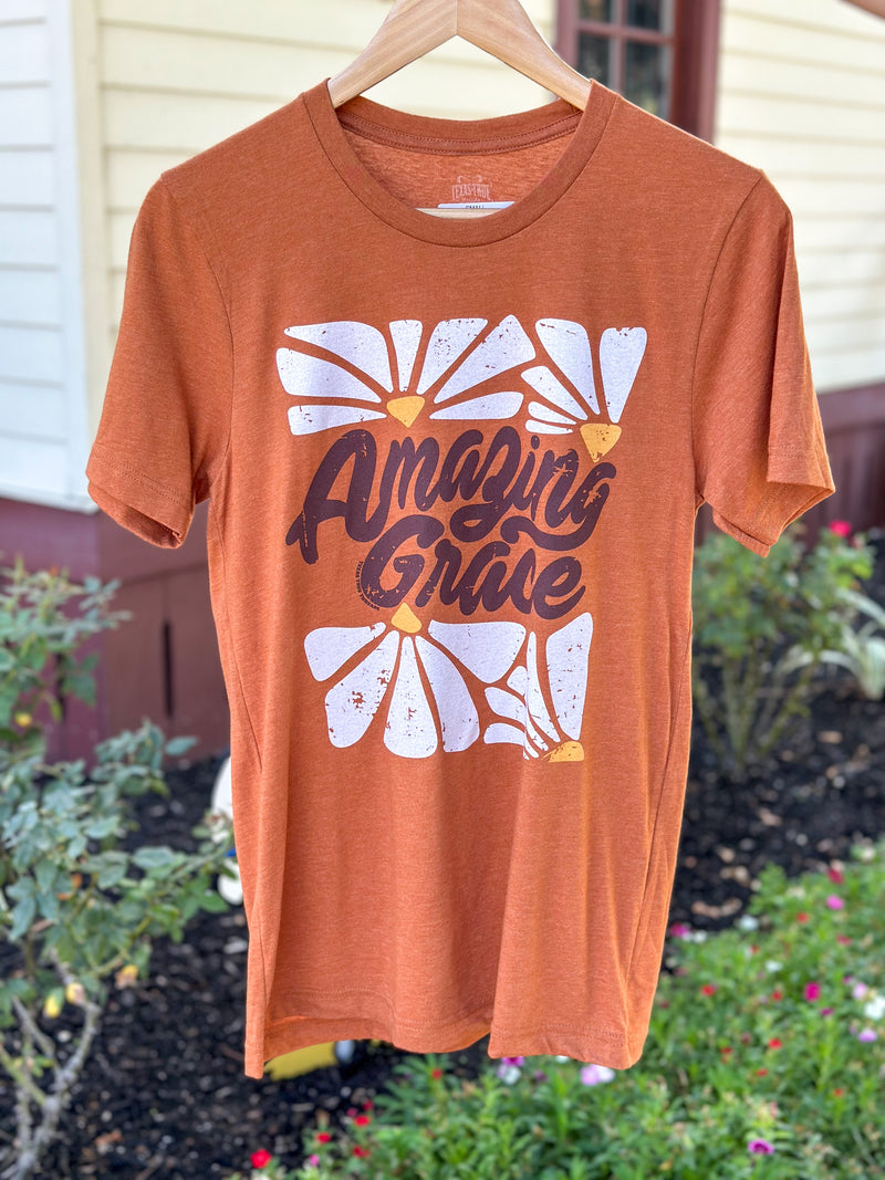 amazing grace tee in rust