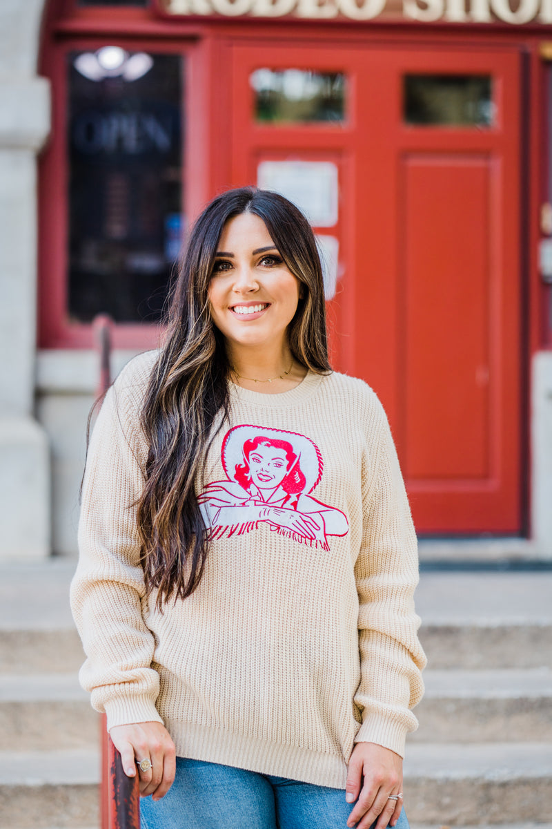 layerz clothing darlin sweater with cowgirl