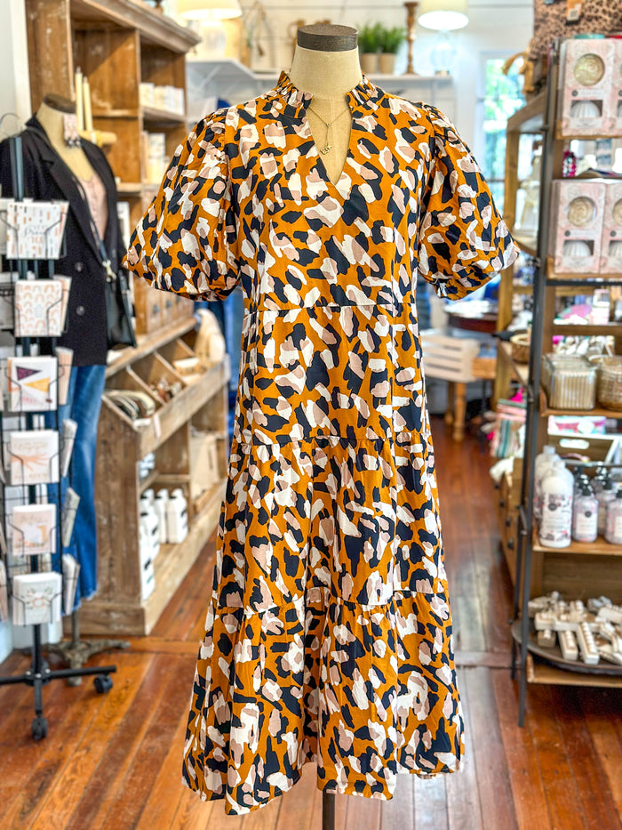 mud pie christine dress printed midid