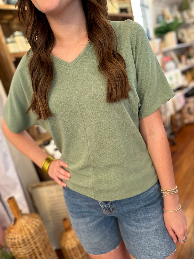 green relaxed fit top