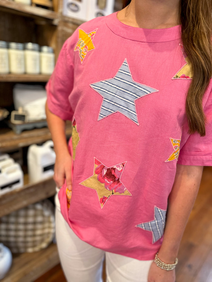 pink star tee from layerz clothing ryan top