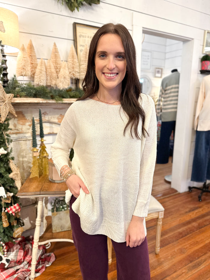ivory white sweater top light weight 