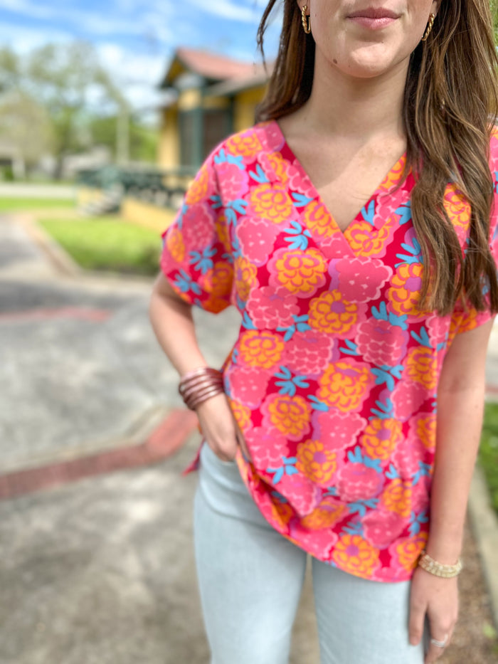 coral rasperry top laurie top from michelle mcdowell 