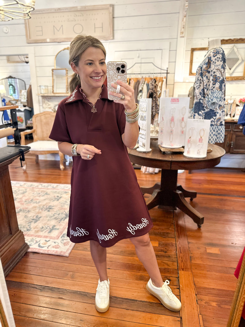 maroon howdy dress game day by layerz clothing 
