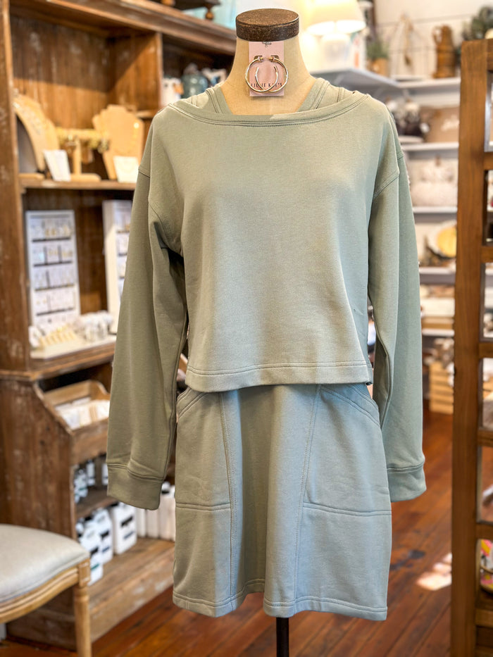 Light green sweater top and dress