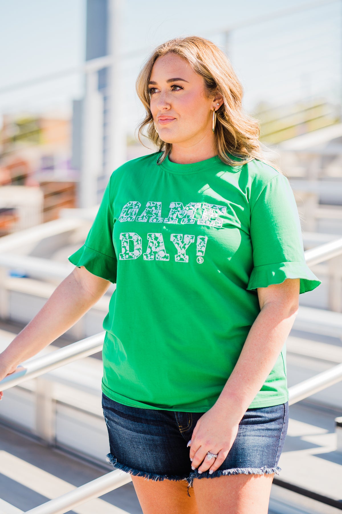 layerz clothing kelly green game day tee