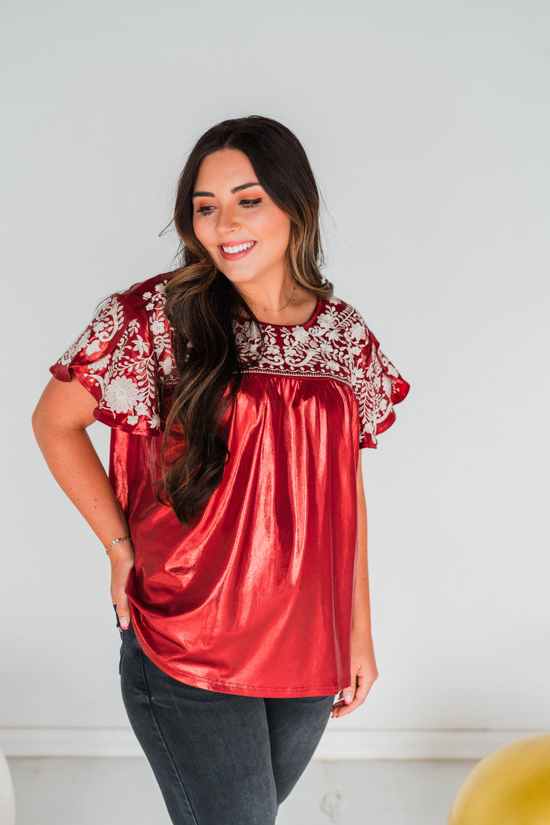 LAYERZ RED JINGLE TOP
