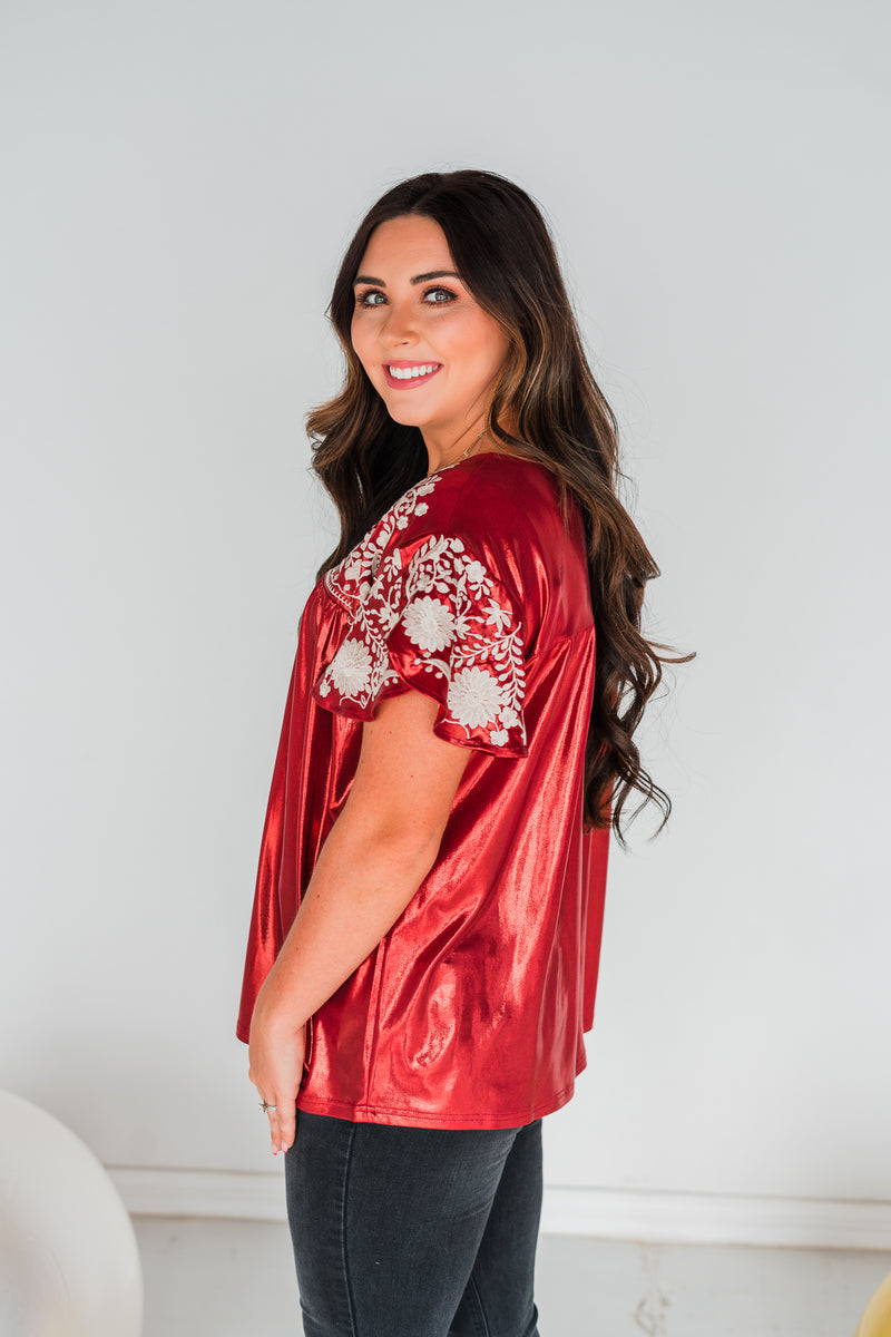 LAYERZ RED JINGLE TOP