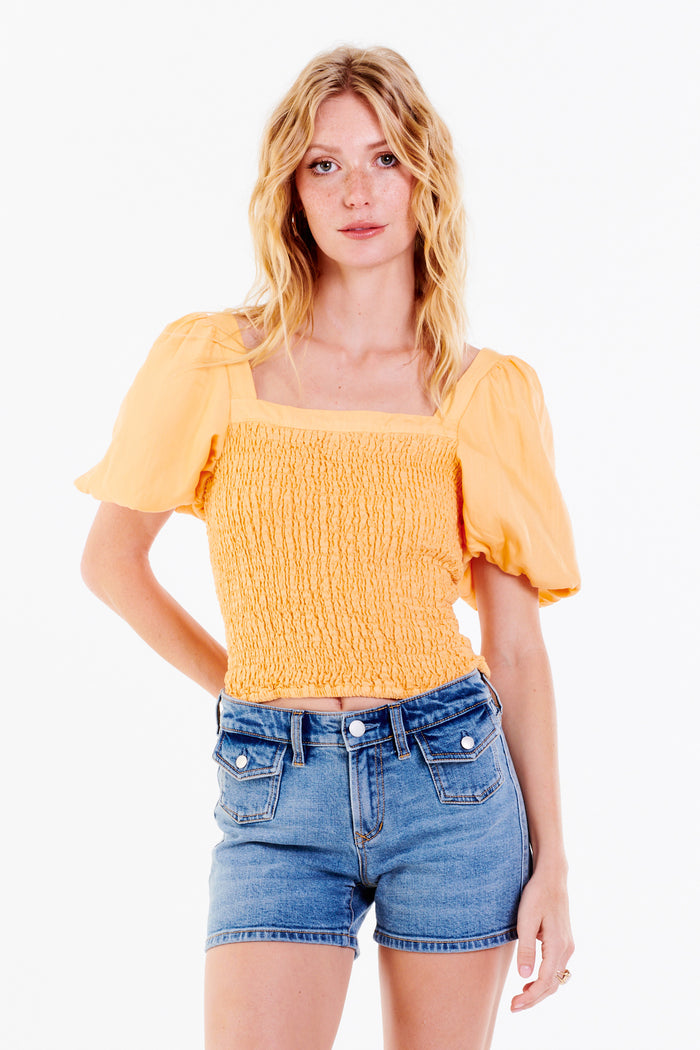 dear john peighton top in orange color