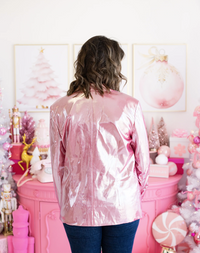 layerz clothing pink shimmer blazer 