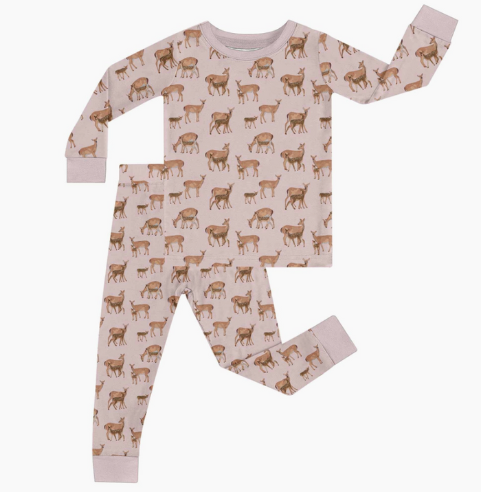 pink toddler does and fawns pajama set goosies 