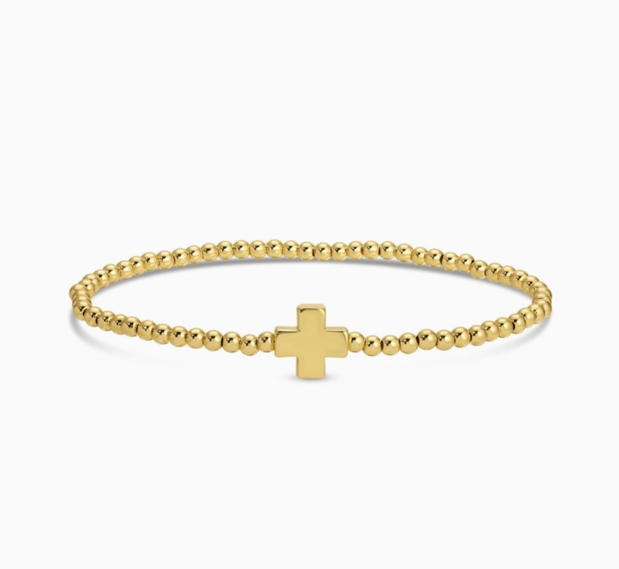 3MM Gold Cross Bracelet