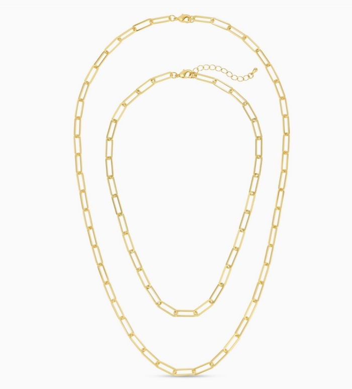 gold chain link necklace in 2 sizes 